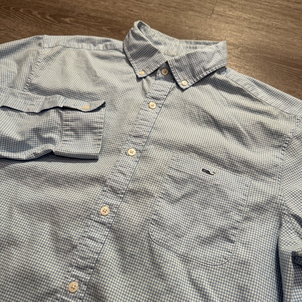 Vineyard Vines Shirt Mens Large Blue Whale Classic Fit Tucker Button Down Preppy